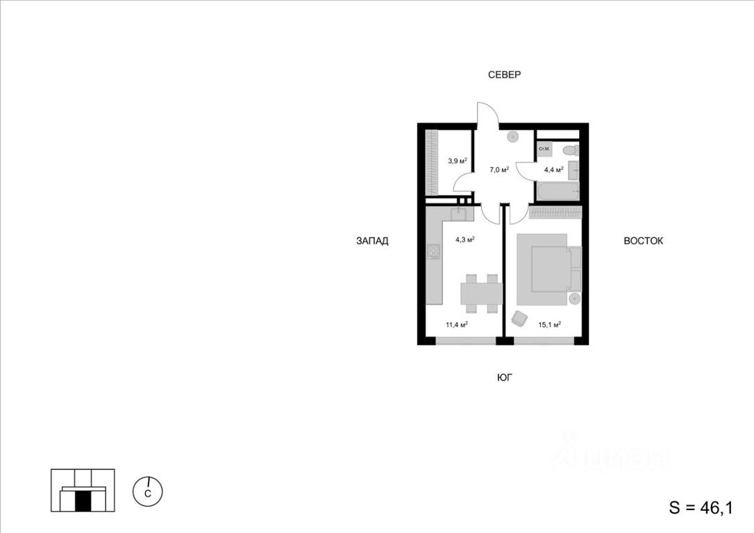 1-BD Apartment Sale, 46.1 sq. m. at Mytischi-Siti, Detskiy pereulok, Mytischi, Moscow Region, Russia #1 1-BD Apartment Sale, 46.1 sq. m. at Mytischi-Siti, Detskiy pereulok, Mytischi, Moscow Region, Russia #1