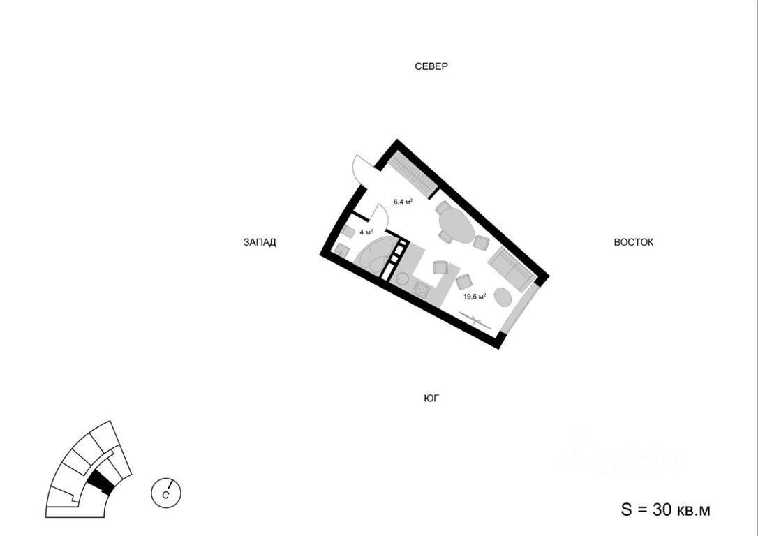 Apartment Sale, 30 sq. m. at Mytischi-Siti, Detskiy pereulok, Mytischi, Moscow Region, Russia #1