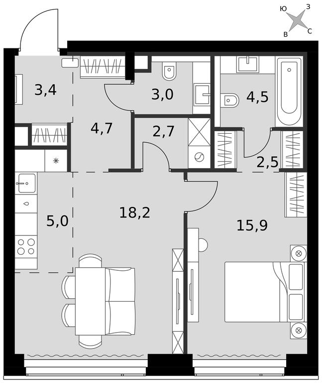 2-BD Apartment Sale, 59.9平方米 at Amber City, 3rd Khoroshyovsky Drive, 3А, Moscow, Russia #1 2-BD Apartment Sale, 59.9平方米 at Amber City, 3rd Khoroshyovsky Drive, 3А, Moscow, Russia #1