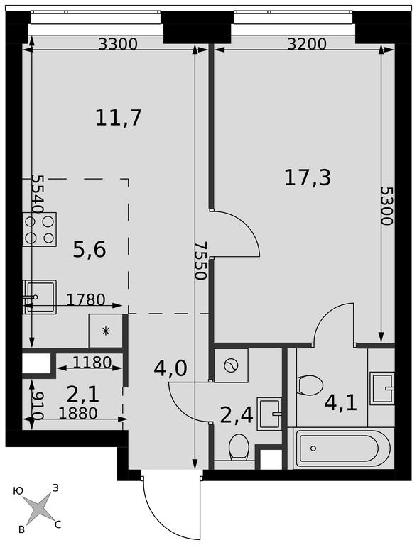 2-BD Apartment Sale, 47.2 sq. m. at Amber City, 3rd Khoroshyovsky Drive, 3А, Moscow, Russia #2