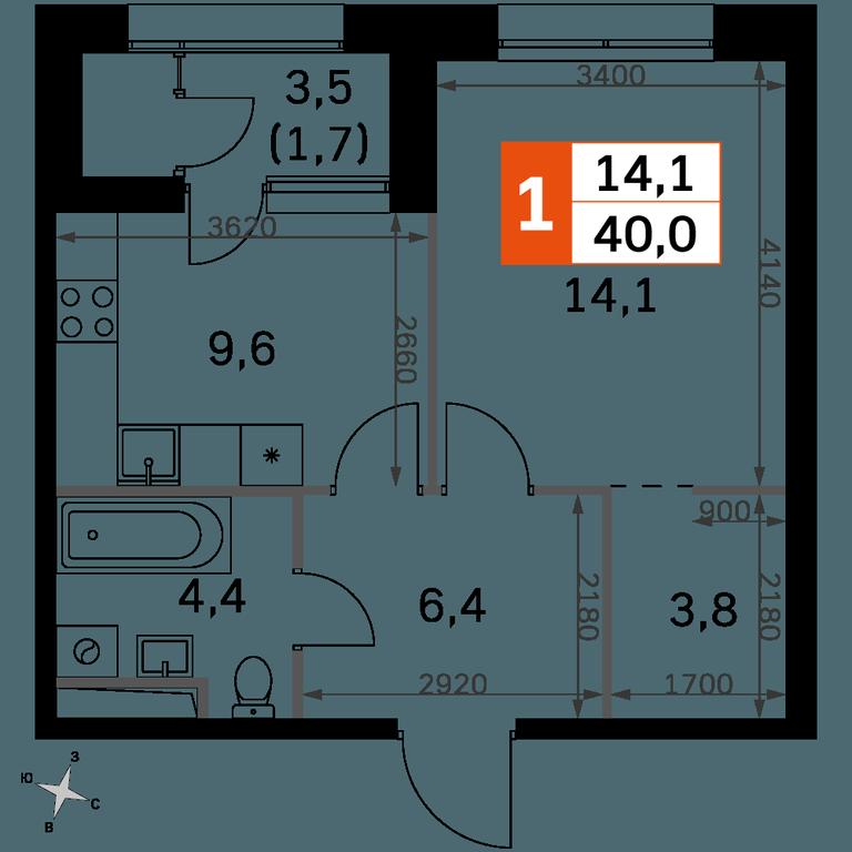 1-BD Apartment Sale, 40 sq. m. at Sky Garden, Stroitelny Drive, 9с6, Moscow, Russia #2 1-BD Apartment Sale, 40 sq. m. at Sky Garden, Stroitelny Drive, 9с6, Moscow, Russia #2