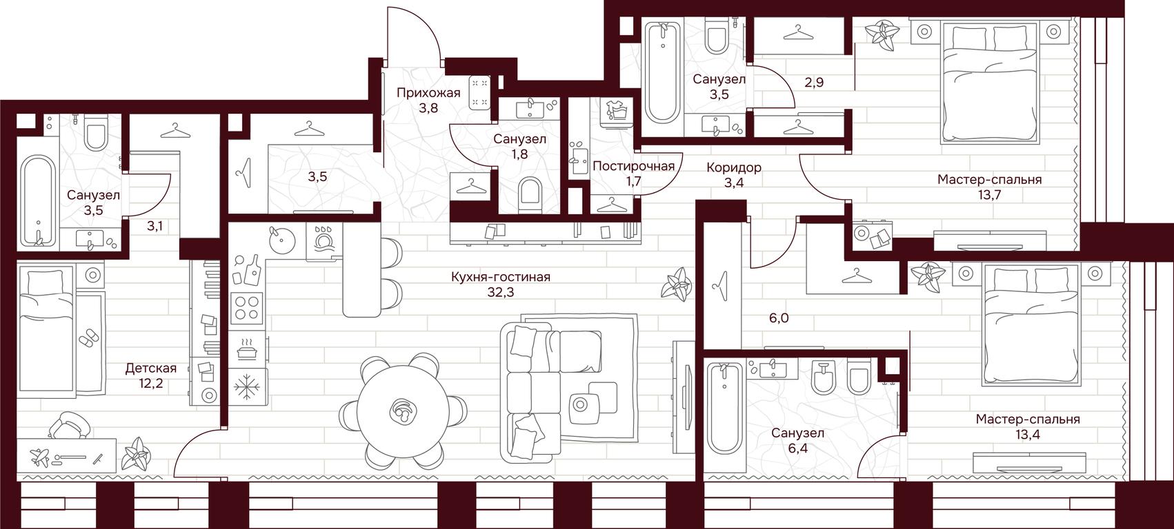 3-BD Apartment Sale, 110.7 sq. m. at Dom 7 Danilovskiy, Serpukhovsky Val Street, Moscow, Russia #1 3-BD Apartment Sale, 110.7 sq. m. at Dom 7 Danilovskiy, Serpukhovsky Val Street, Moscow, Russia #1