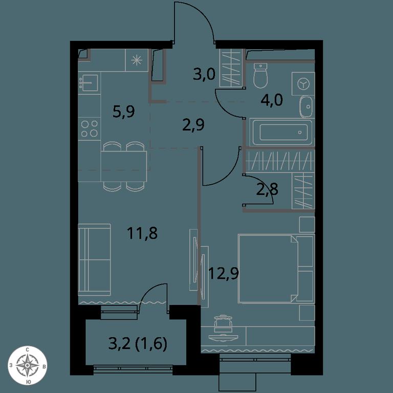 2-BD Apartment Sale, 44.9 sq. m. at 1-y Salarevskiy, Kiyevskoye Highway, Moskovskiy Settlement, Moscow, Russia #1 2-BD Apartment Sale, 44.9 sq. m. at 1-y Salarevskiy, Kiyevskoye Highway, Moskovskiy Settlement, Moscow, Russia #1