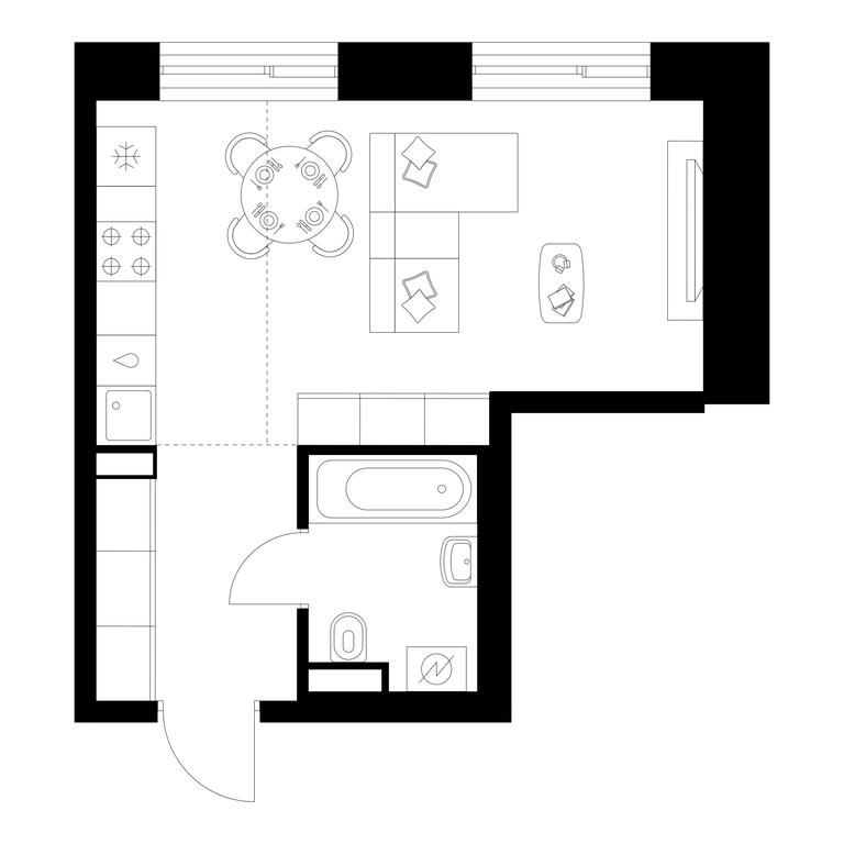 Apartment Sale, 28.9 sq. m. at Altufevskoe 53, Алтуфьевское шоссе, 53с11, Москва, Россия #1