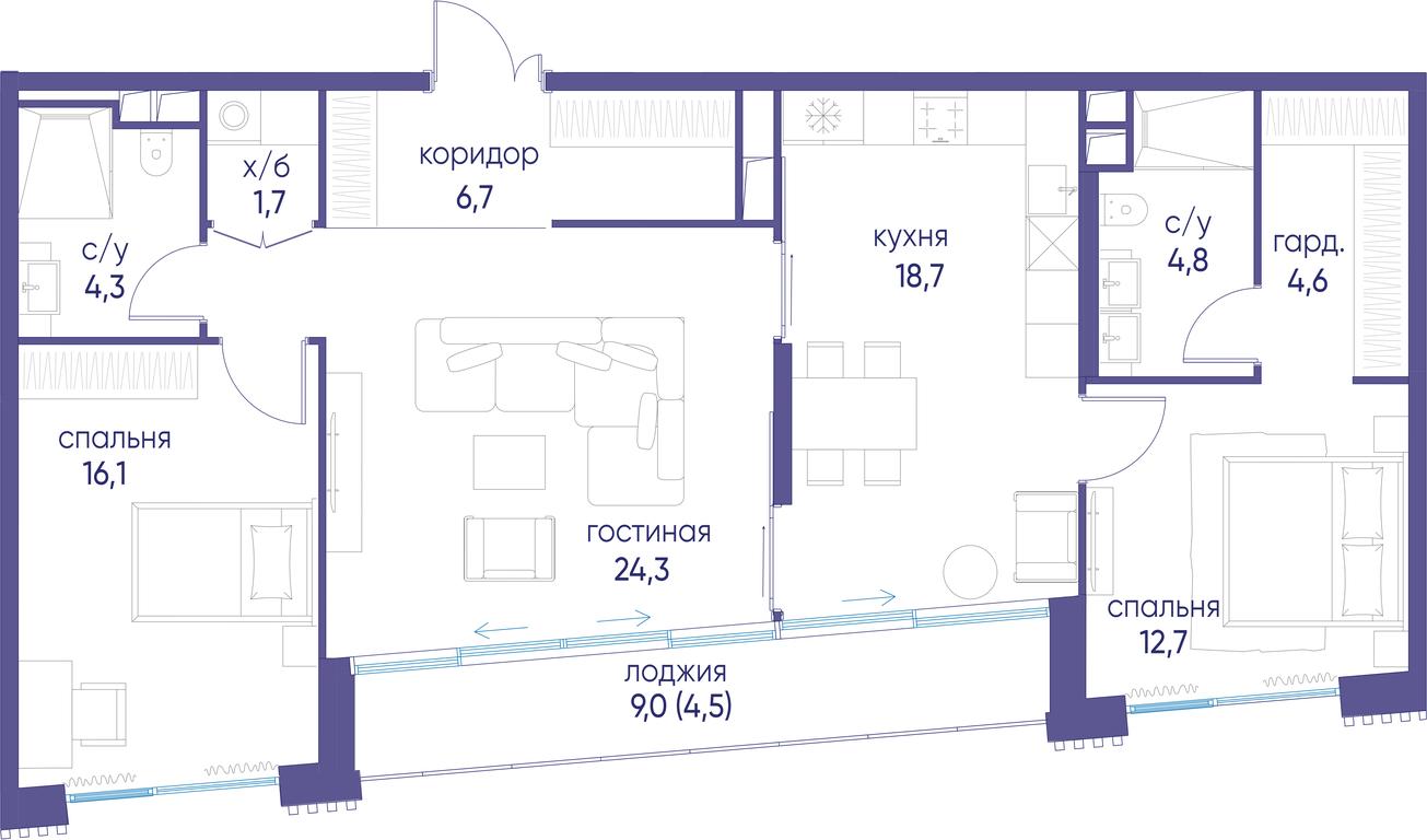 3-BD Apartment Sale, 98.4平方米 at Ostrov, Nizhnye Mnyovniki Street, 37Ас4, Moscow, Russia #1 3-BD Apartment Sale, 98.4平方米 at Ostrov, Nizhnye Mnyovniki Street, 37Ас4, Moscow, Russia #1