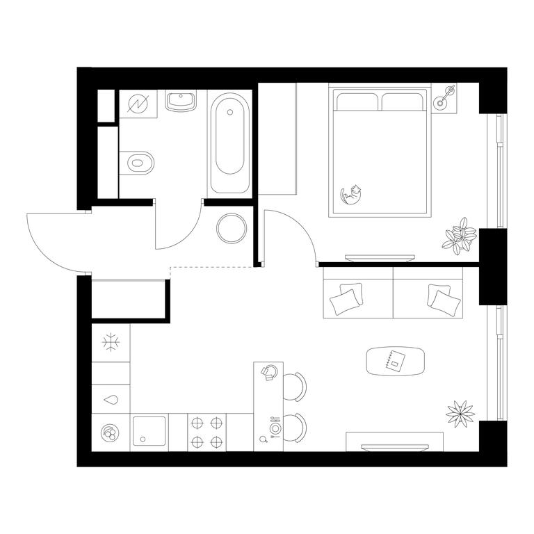 1-BD Apartment Sale, 33 sq. m. at Michurinskiy Park, Ozyornaya Street, 44А, Moscow, Russia #1
