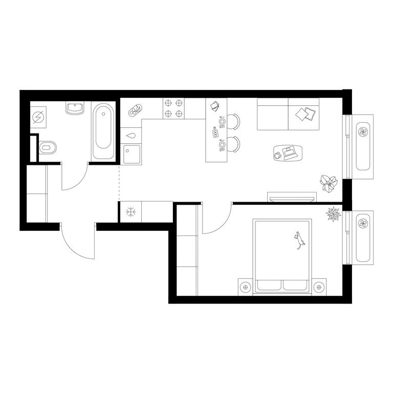 1-BD Apartment Sale, 39.2平方米 at Salarevo Park, Salaryevskaya Street, 8к1, Moskovskiy Settlement, Moscow, Russia #1 1-BD Apartment Sale, 39.2平方米 at Salarevo Park, Salaryevskaya Street, 8к1, Moskovskiy Settlement, Moscow, Russia #1