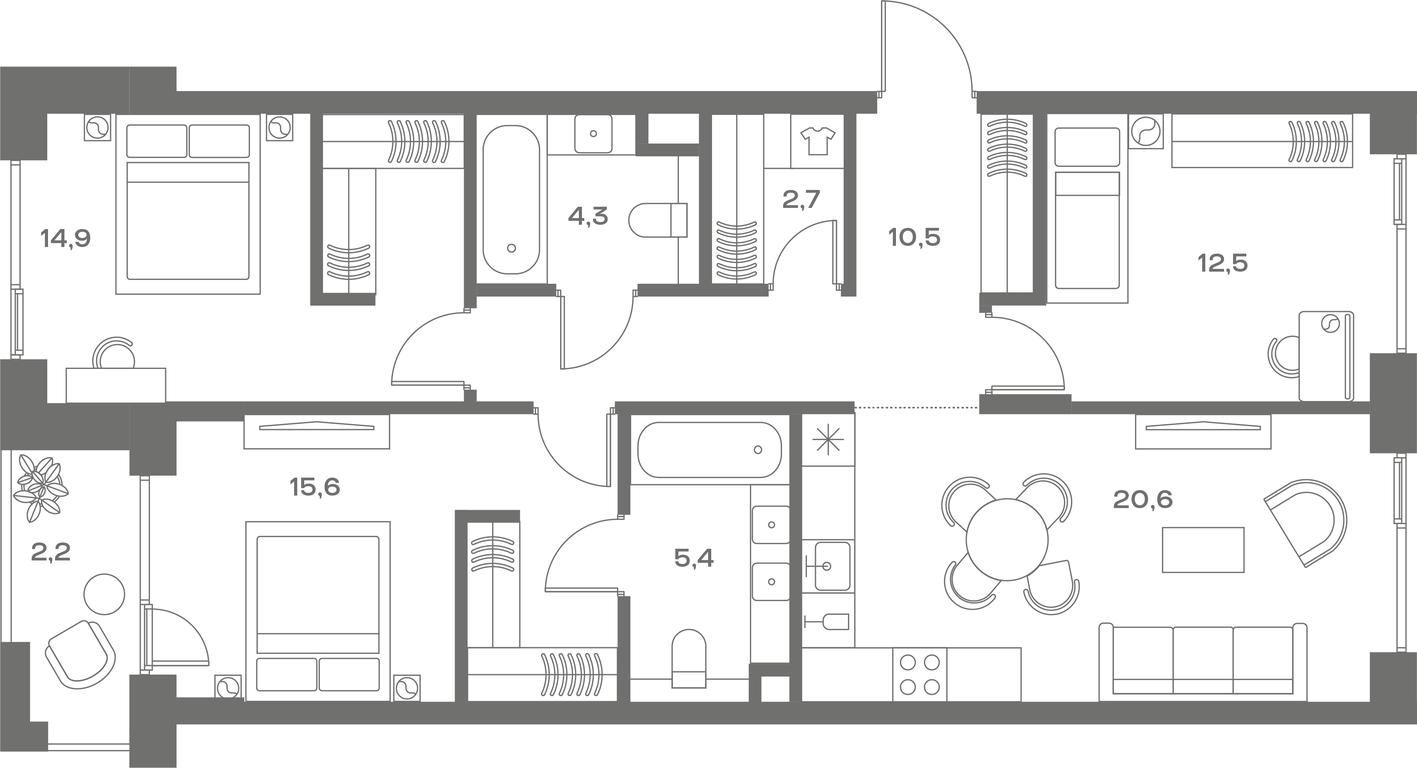 3-BD Apartment Sale, 93.3平方米 at Soul, Chasovaya Street, 28, Moscow, Russia #2 3-BD Apartment Sale, 93.3平方米 at Soul, Chasovaya Street, 28, Moscow, Russia #2