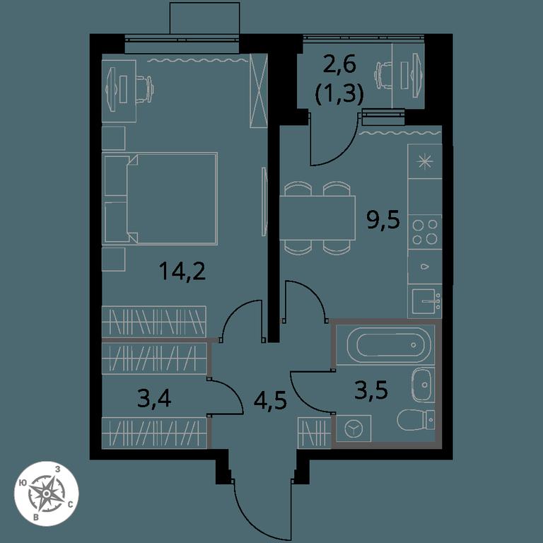 1-BD Apartment Sale, 36.4 sq. m. at Pervy Donskoj, zhiloy mikrorayon Sapronovo, derevnya Sapronovo, Leninskiy City District, Moscow Region, Russia #1 1-BD Apartment Sale, 36.4 sq. m. at Pervy Donskoj, zhiloy mikrorayon Sapronovo, derevnya Sapronovo, Leninskiy City District, Moscow Region, Russia #1