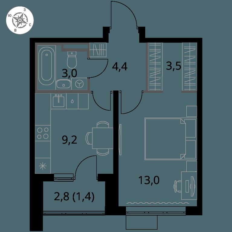 1-BD Apartment Sale, 34.5 sq. m. at Pervy Donskoj, zhiloy mikrorayon Sapronovo, derevnya Sapronovo, Leninskiy City District, Moscow Region, Russia #1 1-BD Apartment Sale, 34.5 sq. m. at Pervy Donskoj, zhiloy mikrorayon Sapronovo, derevnya Sapronovo, Leninskiy City District, Moscow Region, Russia #1