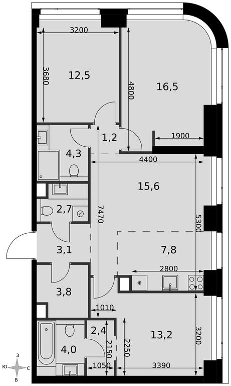 4-BD Apartment Sale, 87.1 sq. m. at Amber City, 3rd Khoroshyovsky Drive, 3А, Moscow, Russia #2 4-BD Apartment Sale, 87.1 sq. m. at Amber City, 3rd Khoroshyovsky Drive, 3А, Moscow, Russia #2