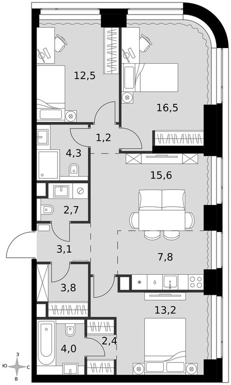 4-BD Apartment Sale, 87.1 sq. m. at Amber City, 3rd Khoroshyovsky Drive, 3А, Moscow, Russia #1 4-BD Apartment Sale, 87.1 sq. m. at Amber City, 3rd Khoroshyovsky Drive, 3А, Moscow, Russia #1
