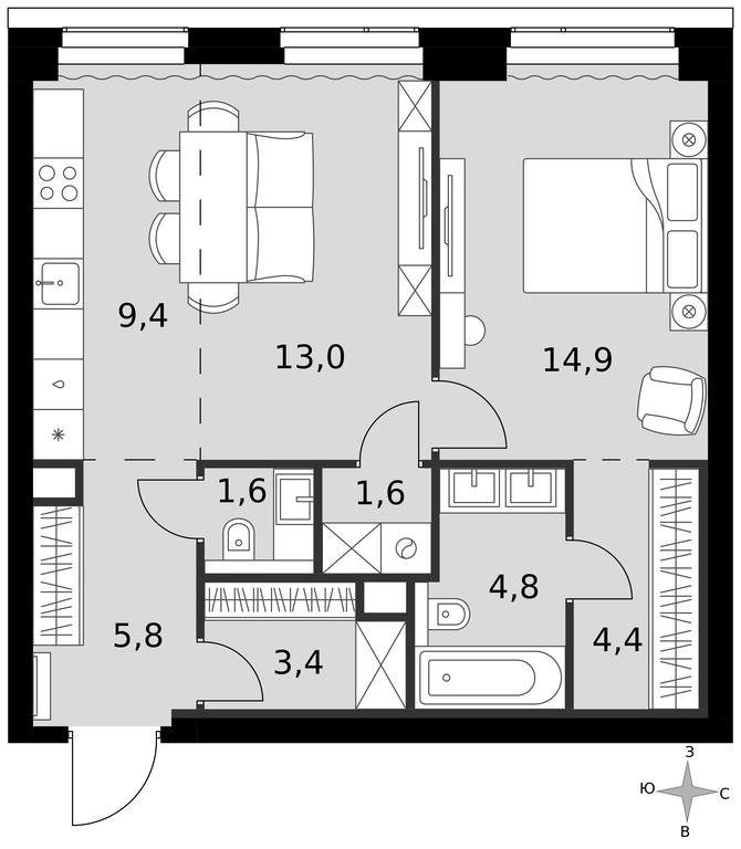 2-BD Apartment Sale, 58.9 sq. m. at Amber City, 3rd Khoroshyovsky Drive, 3А, Moscow, Russia #1 2-BD Apartment Sale, 58.9 sq. m. at Amber City, 3rd Khoroshyovsky Drive, 3А, Moscow, Russia #1