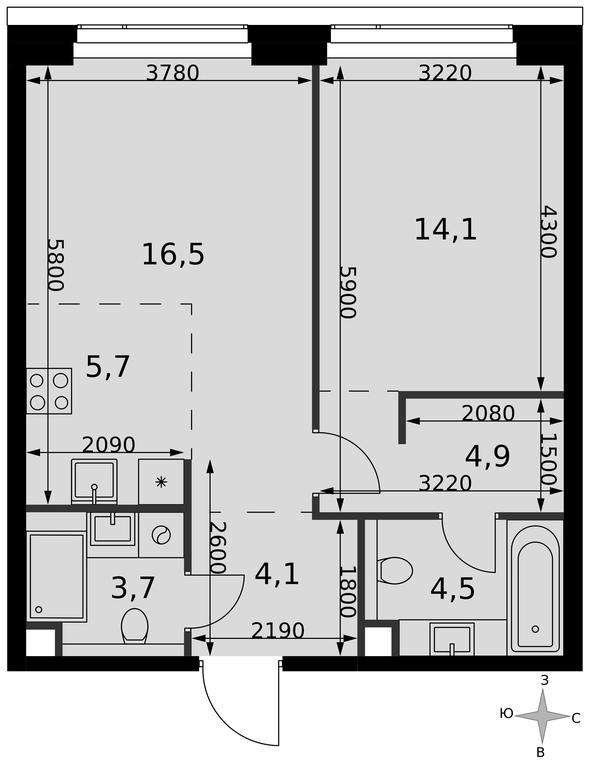 2-BD Apartment Sale, 53.5 sq. m. at Amber City, 3rd Khoroshyovsky Drive, 3А, Moscow, Russia #2