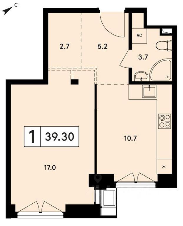 Apartment Sale, 39.3平方米 at TWICE (Tvays), Akademika Pavlova Street, 7, Moscow, Russia #1 Apartment Sale, 39.3平方米 at TWICE (Tvays), Akademika Pavlova Street, 7, Moscow, Russia #1