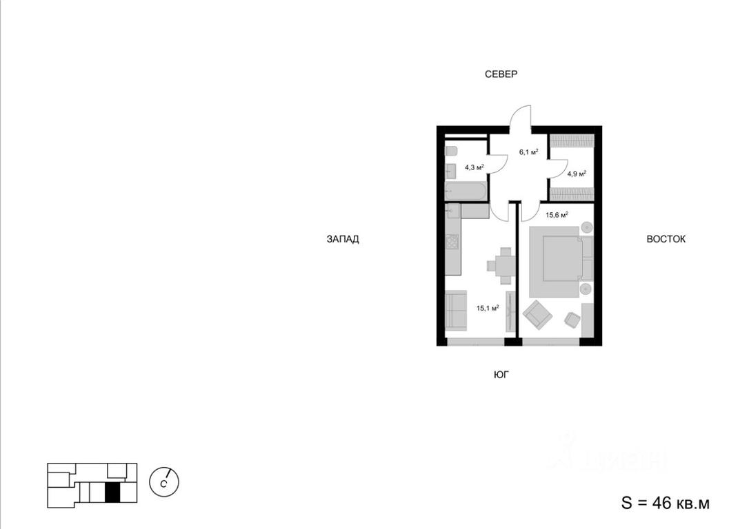 Apartment Sale, 46 sq. m. at Mytischi-Siti, Detskiy pereulok, Mytischi, Moscow Region, Russia #1 Apartment Sale, 46 sq. m. at Mytischi-Siti, Detskiy pereulok, Mytischi, Moscow Region, Russia #1