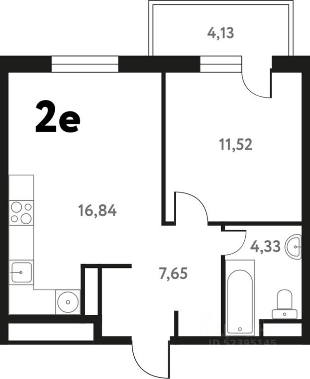 1-BD Apartment Sale, 41.66平方米 at Iuzhnoe Pushkino, Shkolnaya ulitsa, mikrorayon Mamontovka, Pushkino, Moscow Region, Russia #1