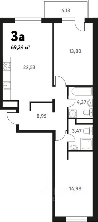 2-BD Apartment Sale, 68.61平方米 at Iuzhnoe Pushkino, Shkolnaya ulitsa, mikrorayon Mamontovka, Pushkino, Moscow Region, Russia #1 2-BD Apartment Sale, 68.61平方米 at Iuzhnoe Pushkino, Shkolnaya ulitsa, mikrorayon Mamontovka, Pushkino, Moscow Region, Russia #1