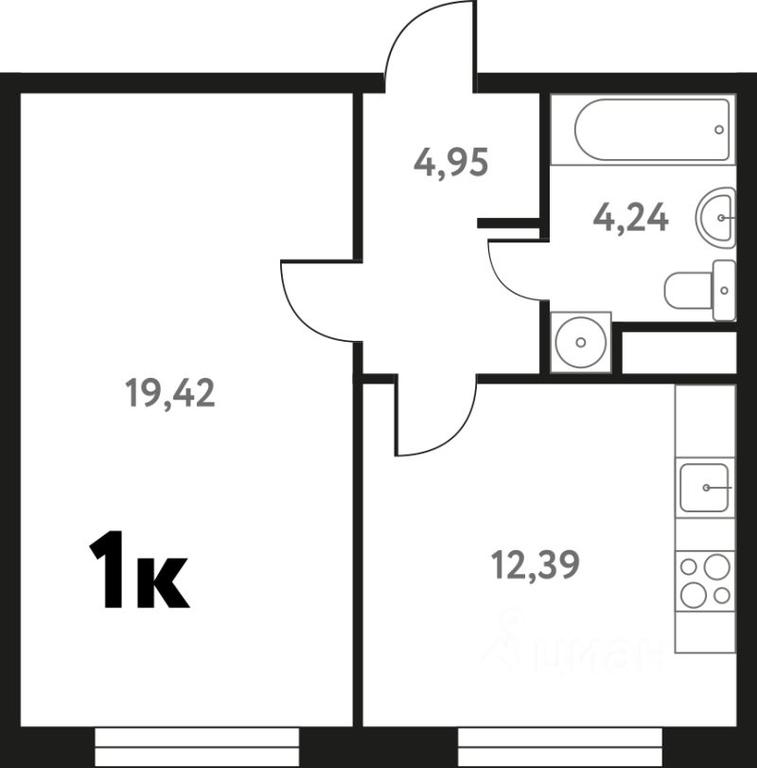 Apartment Sale, 41.1 sq. m. at Iuzhnoe Pushkino, Shkolnaya ulitsa, mikrorayon Mamontovka, Pushkino, Moscow Region, Russia #1