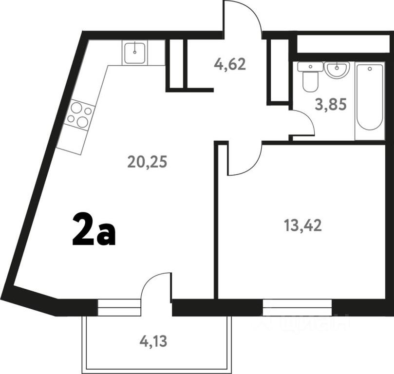 1-BD Apartment Sale, 43.5平方米 at Iuzhnoe Pushkino, Shkolnaya ulitsa, mikrorayon Mamontovka, Pushkino, Moscow Region, Russia #1