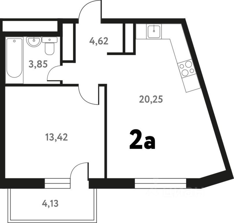 1-BD Apartment Sale, 43.51平方米 at Iuzhnoe Pushkino, Shkolnaya ulitsa, mikrorayon Mamontovka, Pushkino, Moscow Region, Russia #1