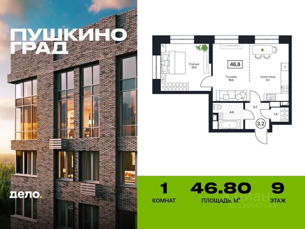 Apartment Sale, 46.8平方米 at Pushkino Grad, Polevaya ulitsa, selo Bratovshchina, Pshkinskiy Urban District, Moscow Region, Russia #2 Apartment Sale, 46.8平方米 at Pushkino Grad, Polevaya ulitsa, selo Bratovshchina, Pshkinskiy Urban District, Moscow Region, Russia #2