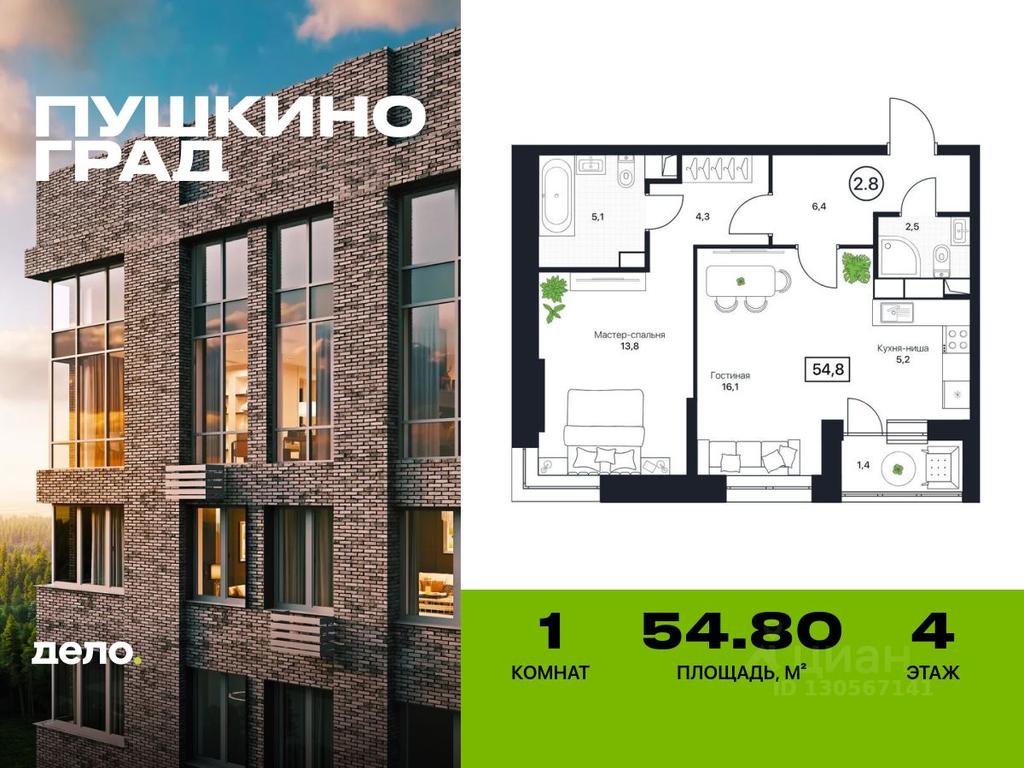 Apartment Sale, 54.8平方米 at Pushkino Grad, Polevaya ulitsa, selo Bratovshchina, Pshkinskiy Urban District, Moscow Region, Russia #2 Apartment Sale, 54.8平方米 at Pushkino Grad, Polevaya ulitsa, selo Bratovshchina, Pshkinskiy Urban District, Moscow Region, Russia #2