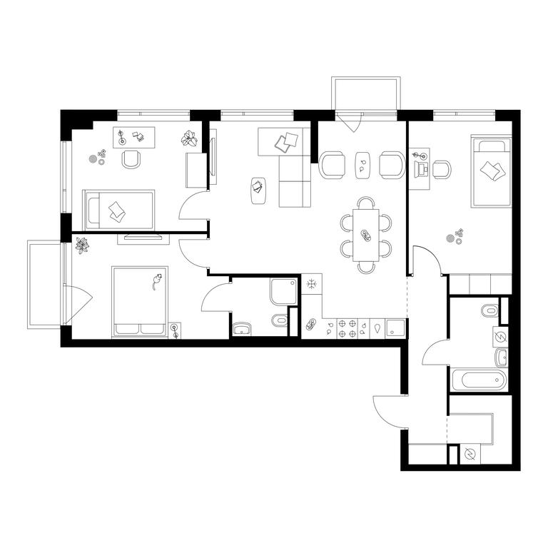 Продажа 3-комн. квартиры, 88,3 м² в ЖК «Бунинская набережная», ЖК Бунинская Набережная, Москва, Россия #1