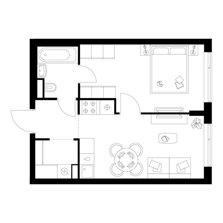 1-BD Apartment Sale, 37.8 sq. m. at Buninskaja naberezhnaja, ZhK Buninskaya Naberezhnaya, Moscow, Russia #1 1-BD Apartment Sale, 37.8 sq. m. at Buninskaja naberezhnaja, ZhK Buninskaya Naberezhnaya, Moscow, Russia #1