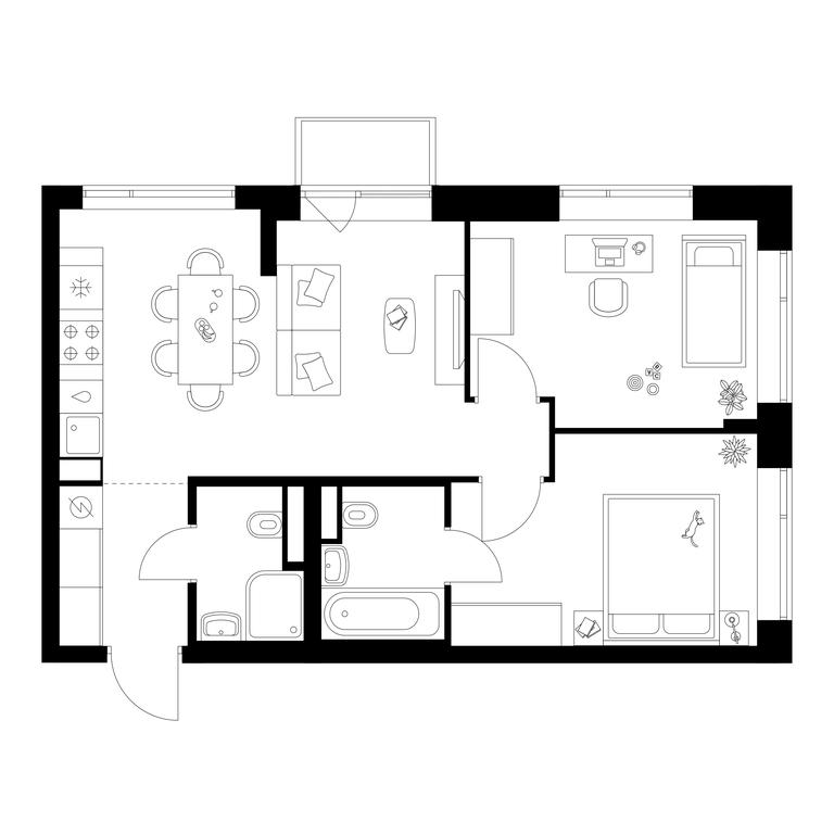2-BD Apartment Sale, 53.7 sq. m. at Buninskaja naberezhnaja, ZhK Buninskaya Naberezhnaya, Moscow, Russia #1 2-BD Apartment Sale, 53.7 sq. m. at Buninskaja naberezhnaja, ZhK Buninskaya Naberezhnaya, Moscow, Russia #1