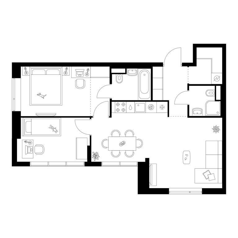 2-BD Apartment Sale, 62.7 sq. m. at Buninskaja naberezhnaja, ZhK Buninskaya Naberezhnaya, Moscow, Russia #1 2-BD Apartment Sale, 62.7 sq. m. at Buninskaja naberezhnaja, ZhK Buninskaya Naberezhnaya, Moscow, Russia #1