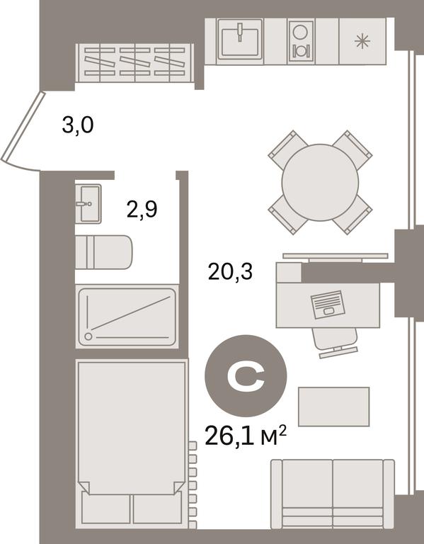 Apartment Sale, 26.1 sq. m. at Pervy kvartal, Kalinovaya ulitsa, derevnya Sapronovo, Leninskiy City District, Moscow Region, Russia #1 Apartment Sale, 26.1 sq. m. at Pervy kvartal, Kalinovaya ulitsa, derevnya Sapronovo, Leninskiy City District, Moscow Region, Russia #1