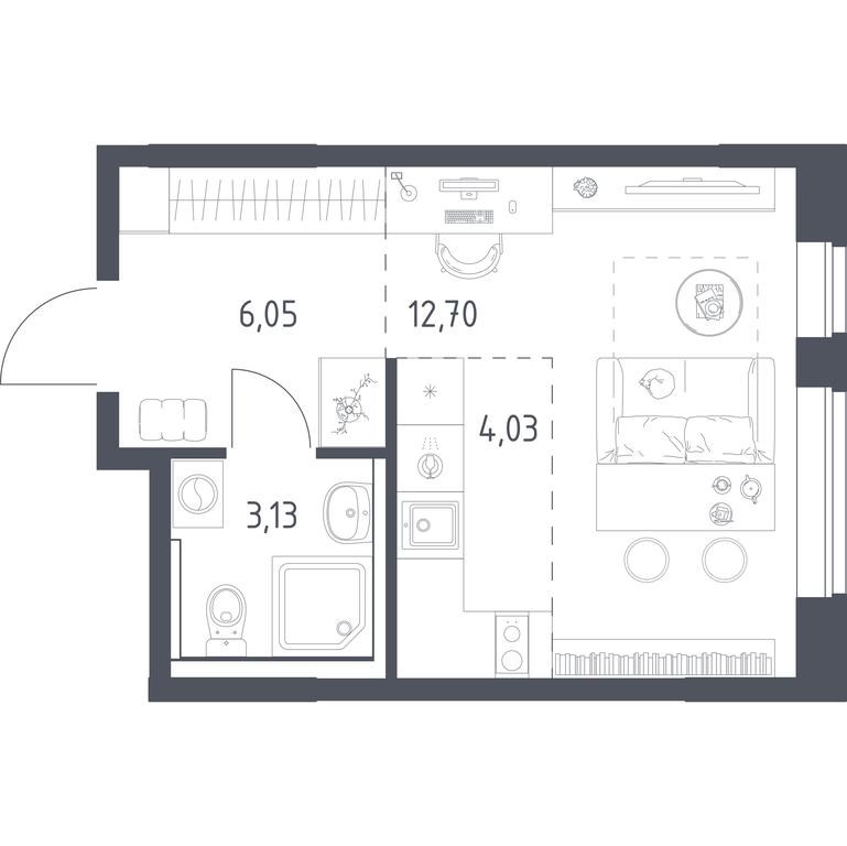 Apartment Sale, 25.91 sq. m. at Prigorod Lesnoe, Molodyozhny bulvar, 6, derevnya Misaylovo, Leninskiy City District, Moscow Region, Russia #1 Apartment Sale, 25.91 sq. m. at Prigorod Lesnoe, Molodyozhny bulvar, 6, derevnya Misaylovo, Leninskiy City District, Moscow Region, Russia #1