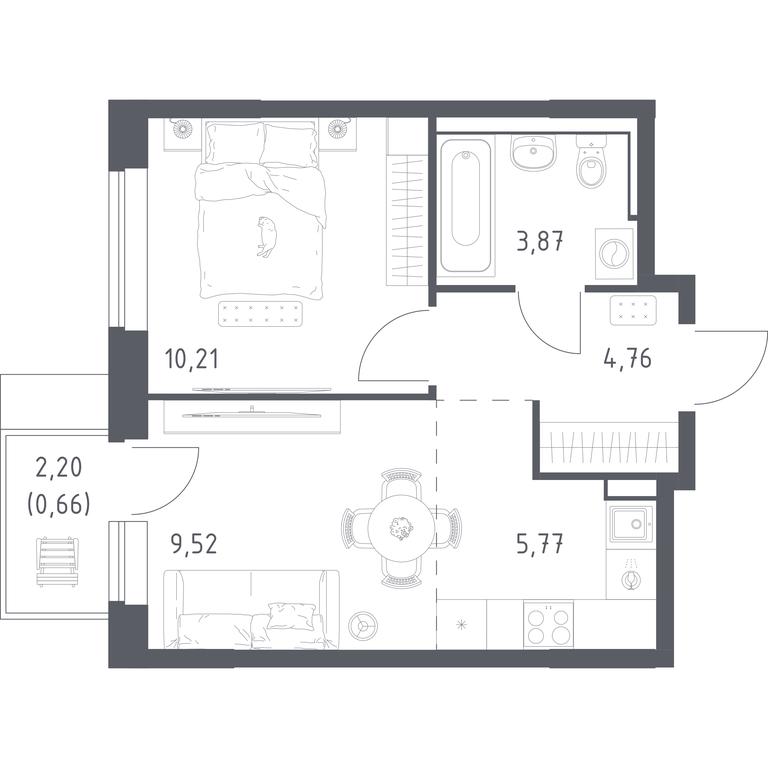 Apartment Sale, 34.79 sq. m. at Prigorod Lesnoe, Molodyozhny bulvar, 6, derevnya Misaylovo, Leninskiy City District, Moscow Region, Russia #1 Apartment Sale, 34.79 sq. m. at Prigorod Lesnoe, Molodyozhny bulvar, 6, derevnya Misaylovo, Leninskiy City District, Moscow Region, Russia #1