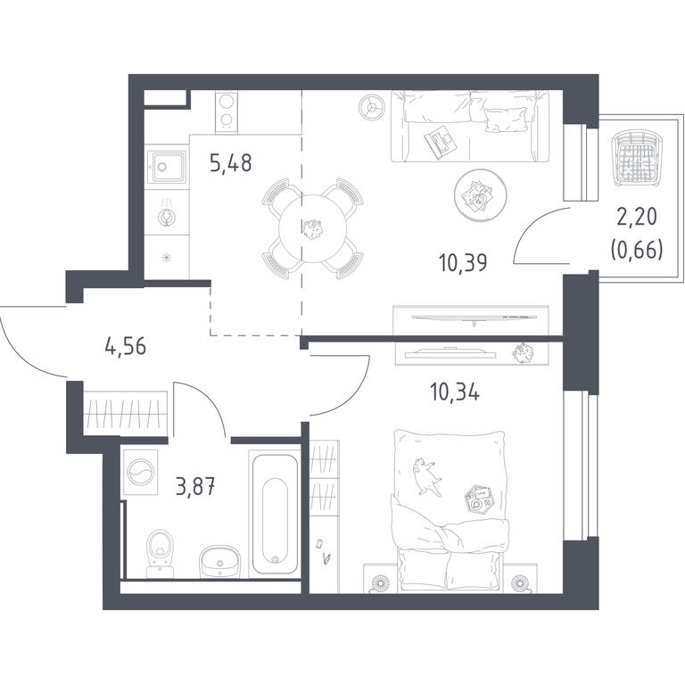 Apartment Sale, 35.3 sq. m. at Prigorod Lesnoe, Molodyozhny bulvar, 6, derevnya Misaylovo, Leninskiy City District, Moscow Region, Russia #1 Apartment Sale, 35.3 sq. m. at Prigorod Lesnoe, Molodyozhny bulvar, 6, derevnya Misaylovo, Leninskiy City District, Moscow Region, Russia #1