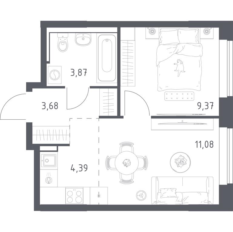 Apartment Sale, 32.39 sq. m. at Prigorod Lesnoe, Molodyozhny bulvar, 6, derevnya Misaylovo, Leninskiy City District, Moscow Region, Russia #1 Apartment Sale, 32.39 sq. m. at Prigorod Lesnoe, Molodyozhny bulvar, 6, derevnya Misaylovo, Leninskiy City District, Moscow Region, Russia #1