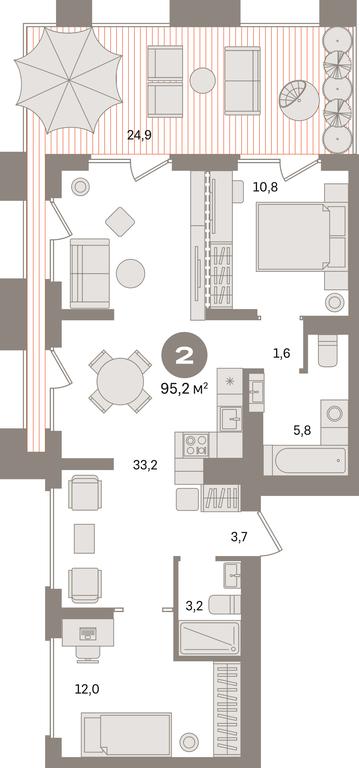 2-BD Apartment Sale, 95.2 sq. m. at Pervy kvartal, Kalinovaya ulitsa, derevnya Sapronovo, Leninskiy City District, Moscow Region, Russia #1 2-BD Apartment Sale, 95.2 sq. m. at Pervy kvartal, Kalinovaya ulitsa, derevnya Sapronovo, Leninskiy City District, Moscow Region, Russia #1