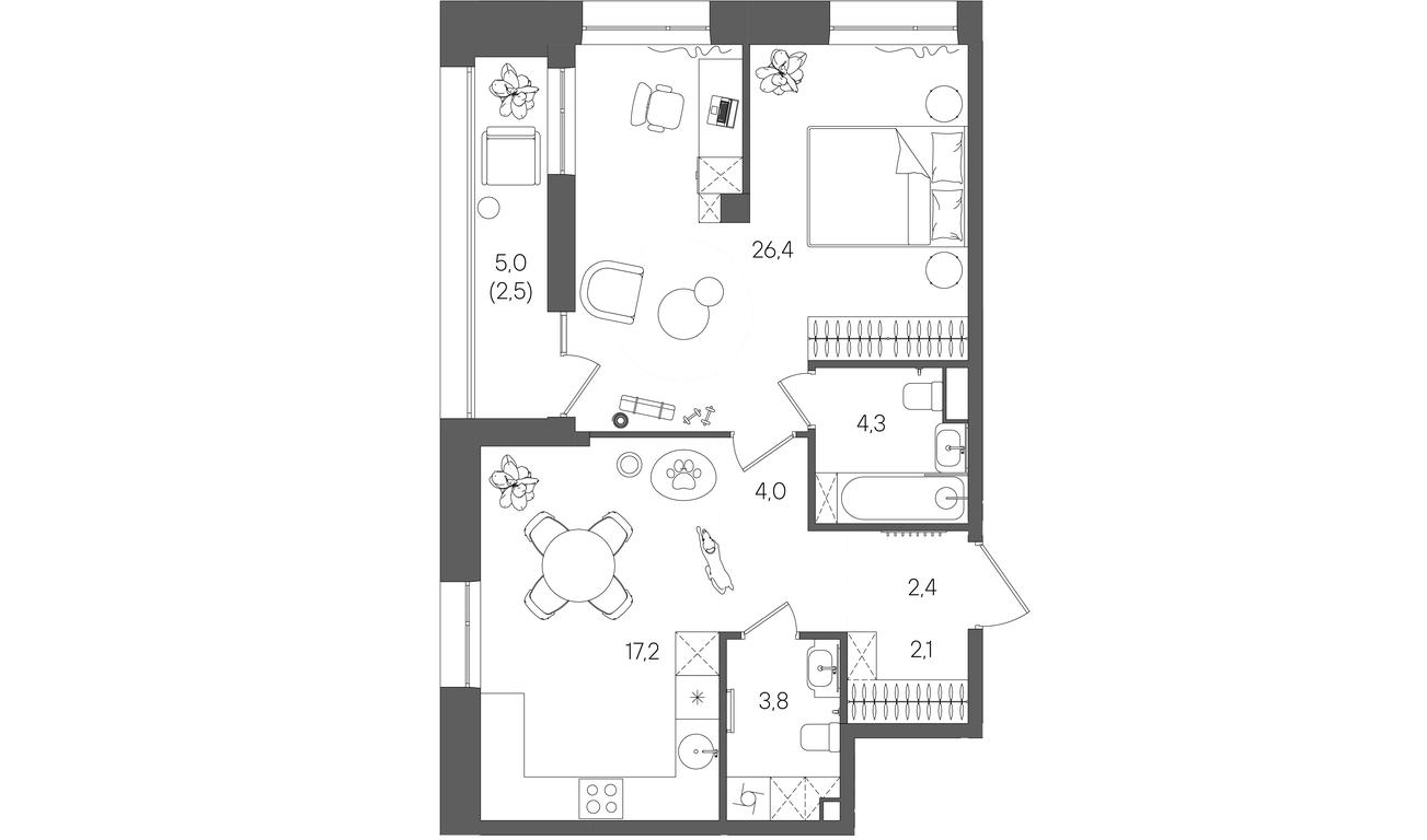 1-BD Apartment Sale, 62.7平方米 at Rise, ZhK Stoun Rays, Lefortovo District, Yugo-Vostochniy Administrative Okrug, Moscow, Russia #1 1-BD Apartment Sale, 62.7平方米 at Rise, ZhK Stoun Rays, Lefortovo District, Yugo-Vostochniy Administrative Okrug, Moscow, Russia #1