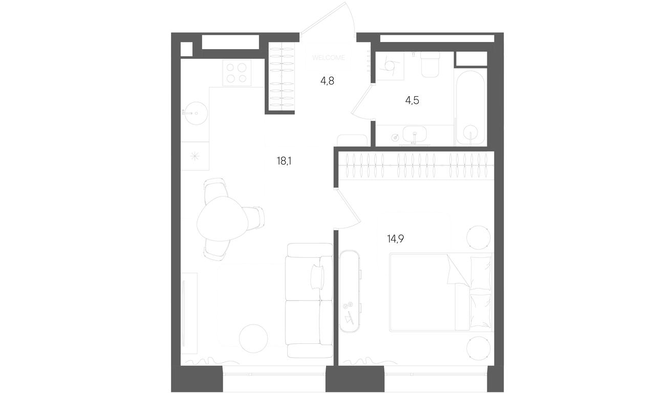 1-BD Apartment Sale, 42.3 sq. m. at Rise, ZhK Stoun Rays, Lefortovo District, Yugo-Vostochniy Administrative Okrug, Moscow, Russia #1 1-BD Apartment Sale, 42.3 sq. m. at Rise, ZhK Stoun Rays, Lefortovo District, Yugo-Vostochniy Administrative Okrug, Moscow, Russia #1