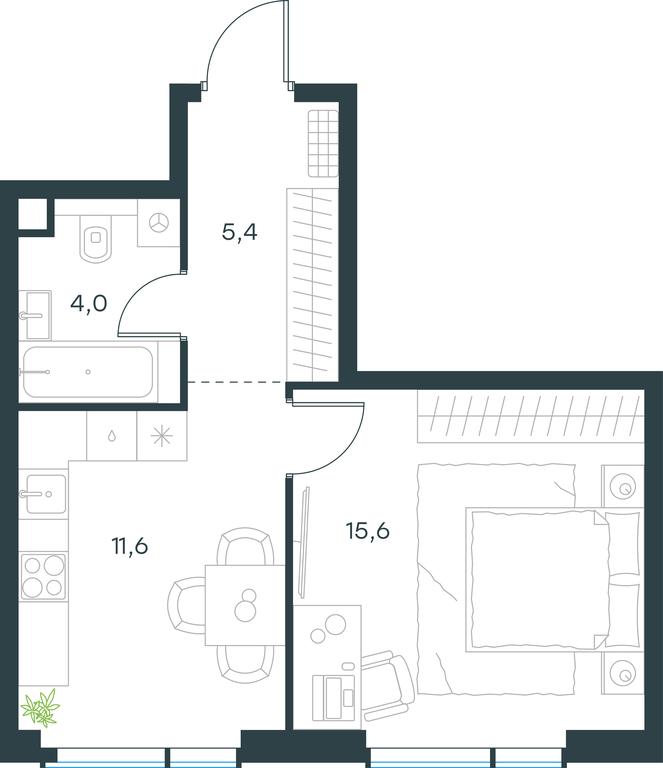 Apartment Sale, 36.6平方米 at Paveletskaya City, Dubininskaya Street, 59, Moscow, Russia #1
