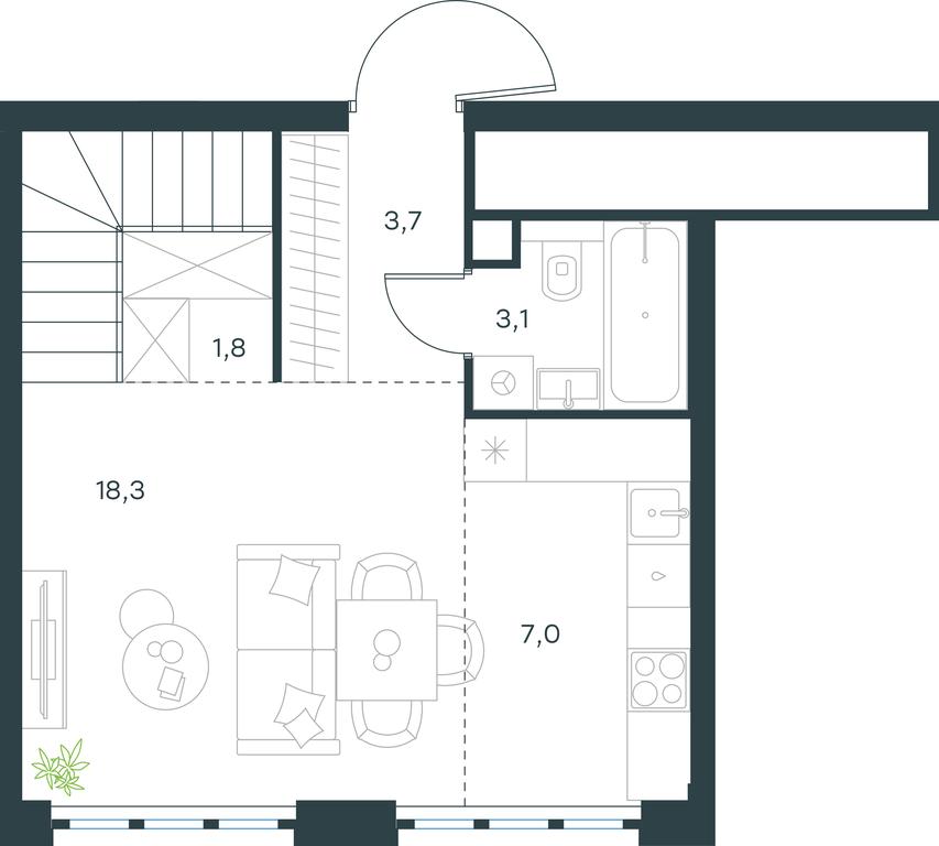 2-BD Apartment Sale, 63.6平方米 at Level Yzhnoportovaya, Yuzhnoportovaya Street, 28Ас17, Moscow, Russia #1 2-BD Apartment Sale, 63.6平方米 at Level Yzhnoportovaya, Yuzhnoportovaya Street, 28Ас17, Moscow, Russia #1