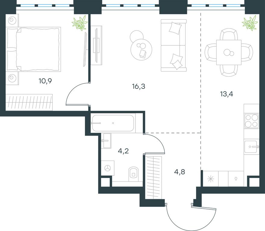 1-BD Apartment Sale, 49.6 sq. m. at Level Yzhnoportovaya, Yuzhnoportovaya Street, 28Ас17, Moscow, Russia #1 1-BD Apartment Sale, 49.6 sq. m. at Level Yzhnoportovaya, Yuzhnoportovaya Street, 28Ас17, Moscow, Russia #1