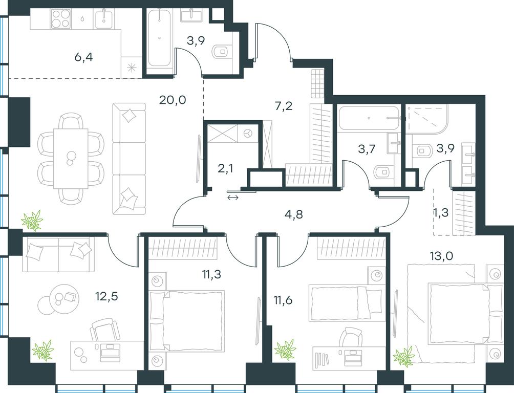 4-BD Apartment Sale, 101.7 sq. m. at Paveletskaya City, Dubininskaya Street, 59, Moscow, Russia #1 4-BD Apartment Sale, 101.7 sq. m. at Paveletskaya City, Dubininskaya Street, 59, Moscow, Russia #1