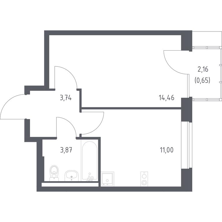 Apartment Sale, 33.72平方米 at Podolskie Kvartaly, zhiloy kompleks Podolskiye Kvartaly, Ryazanovskoe Settlement, Moscow, Russia #1