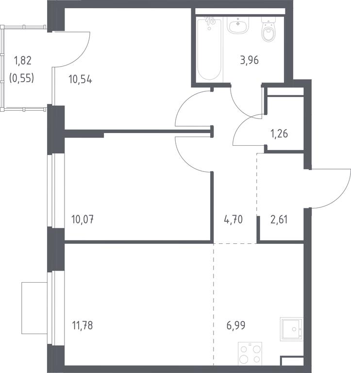 1-BD Apartment Sale, 52.46平方米 at Podolskie Kvartaly, zhiloy kompleks Podolskiye Kvartaly, Ryazanovskoe Settlement, Moscow, Russia #1 1-BD Apartment Sale, 52.46平方米 at Podolskie Kvartaly, zhiloy kompleks Podolskiye Kvartaly, Ryazanovskoe Settlement, Moscow, Russia #1
