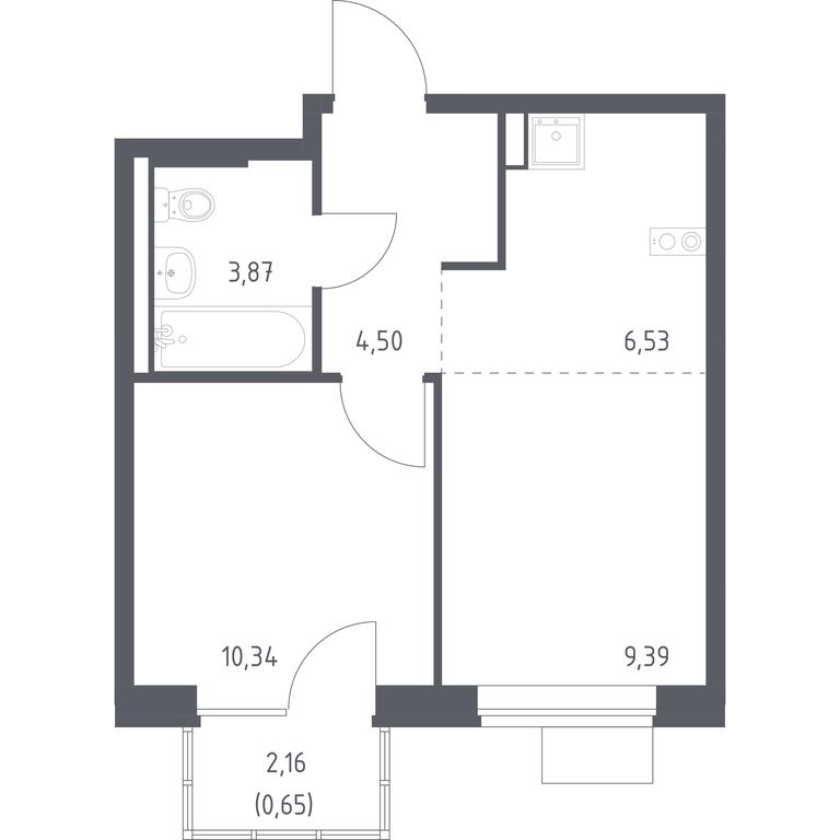 Apartment Sale, 35.28平方米 at Podolskie Kvartaly, zhiloy kompleks Podolskiye Kvartaly, Ryazanovskoe Settlement, Moscow, Russia #1