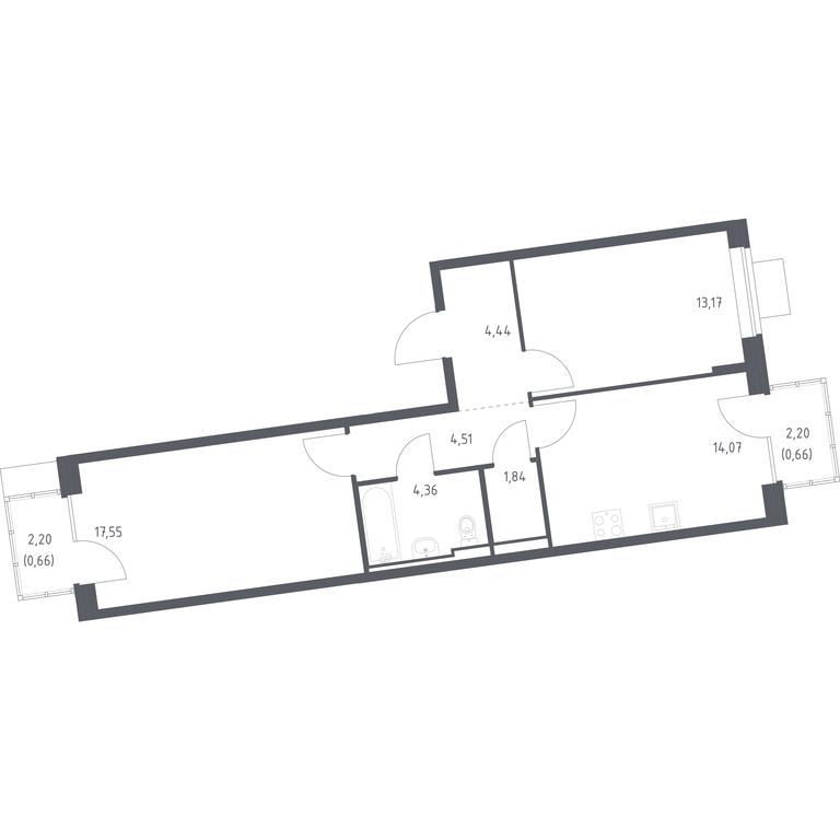 1-BD Apartment Sale, 61.26平方米 at Podolskie Kvartaly, zhiloy kompleks Podolskiye Kvartaly, Ryazanovskoe Settlement, Moscow, Russia #1 1-BD Apartment Sale, 61.26平方米 at Podolskie Kvartaly, zhiloy kompleks Podolskiye Kvartaly, Ryazanovskoe Settlement, Moscow, Russia #1