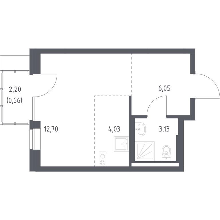 Apartment Sale, 26.57 sq. m. at Podolskie Kvartaly, zhiloy kompleks Podolskiye Kvartaly, Ryazanovskoe Settlement, Moscow, Russia #1