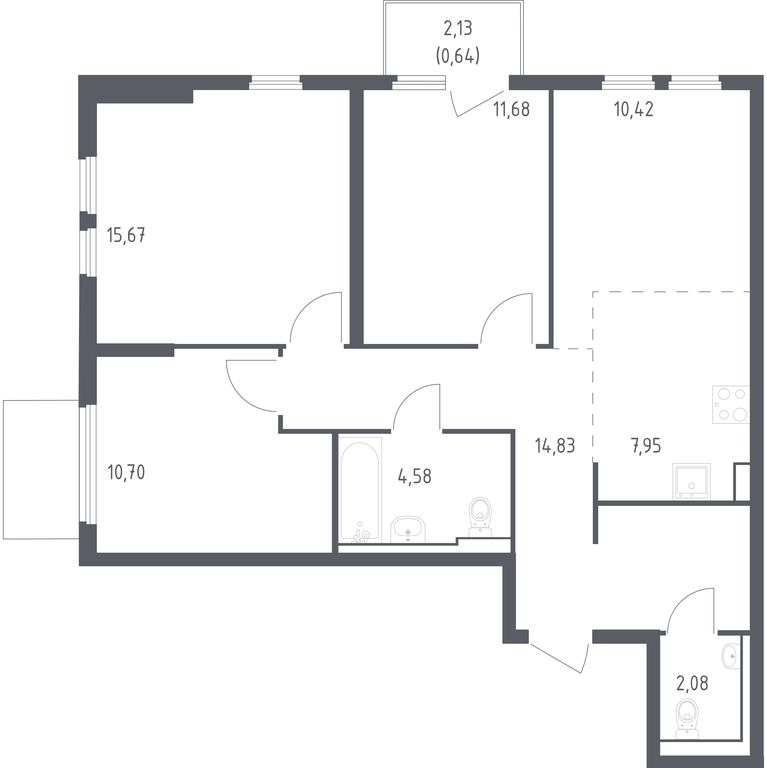2-BD Apartment Sale, 78.55 sq. m. at Ostafevo, Ostafyevskoe Highway, 12к1, Ryazanovskoe Settlement, Moscow, Russia #1 2-BD Apartment Sale, 78.55 sq. m. at Ostafevo, Ostafyevskoe Highway, 12к1, Ryazanovskoe Settlement, Moscow, Russia #1