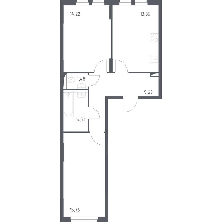 1-BD Apartment Sale, 59.26 sq. m. at Ostafevo, Ostafyevskoe Highway, 12к1, Ryazanovskoe Settlement, Moscow, Russia #1 1-BD Apartment Sale, 59.26 sq. m. at Ostafevo, Ostafyevskoe Highway, 12к1, Ryazanovskoe Settlement, Moscow, Russia #1